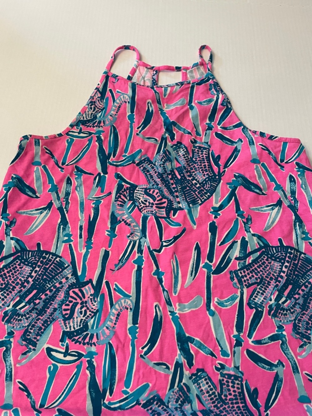 Lilly Pulitzer Pink Halter Neck Printed Tank Top
